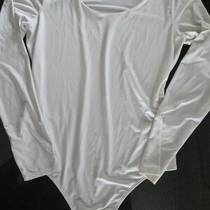 Express Classic White Long Sleeve Bodysuit